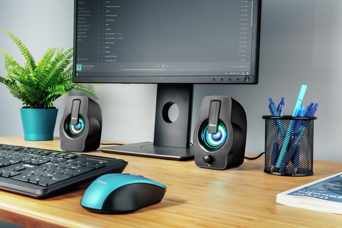 Boxe Stereo Trust Gemi RGB 2.0 Speaker, 6W, negru - imagine 4