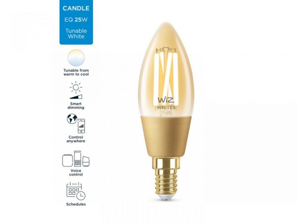 Bec LED inteligent vintage (decorativ) WiZ Connected Filament Gold C35 - imagine 3