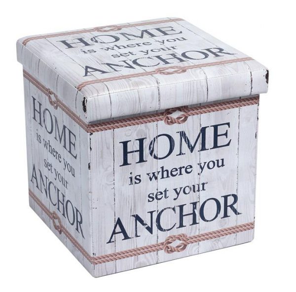 Folding stool with storage space-Anchor Outer material: PVC printed