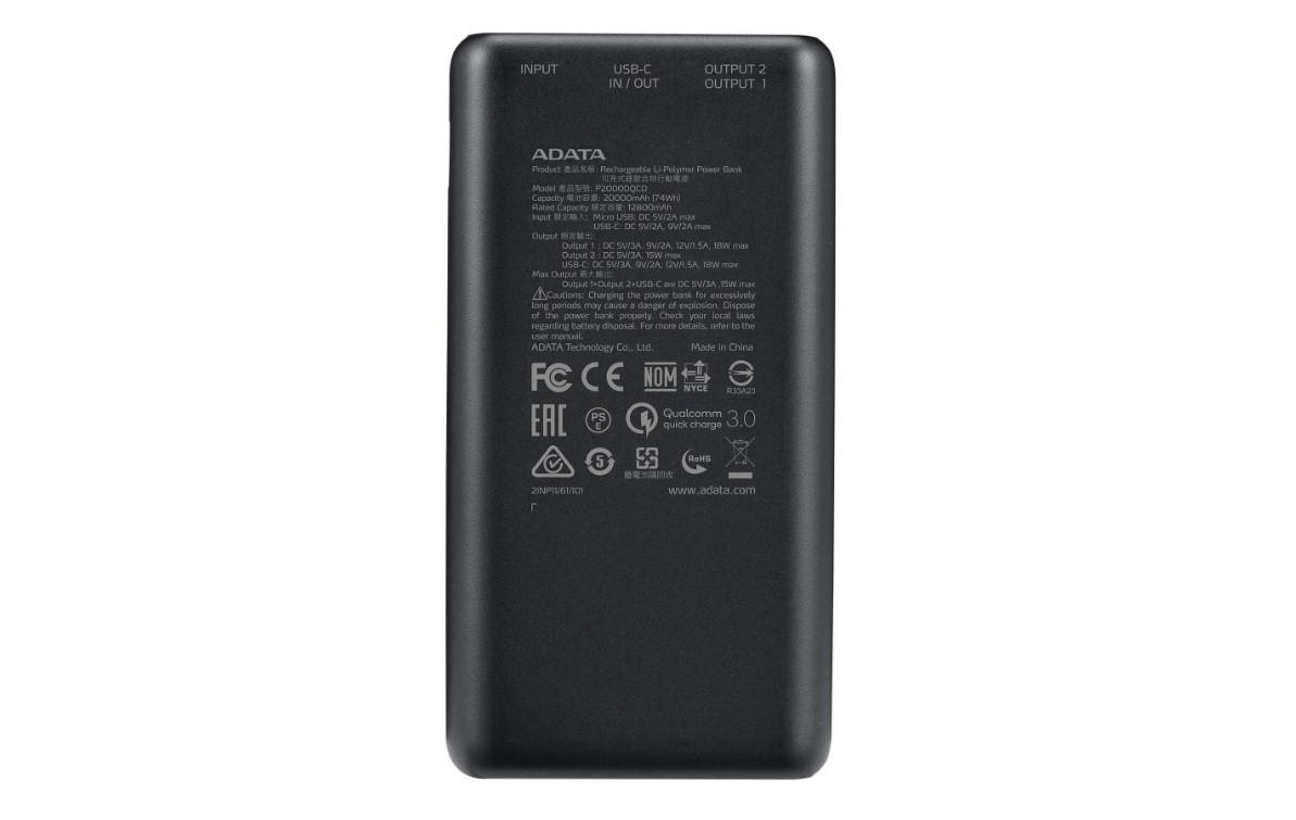 Baterie portabila Adata AP10000, 10000mAh, 2x USB, 1x USB-C,Power Delivery, - imagine 4
