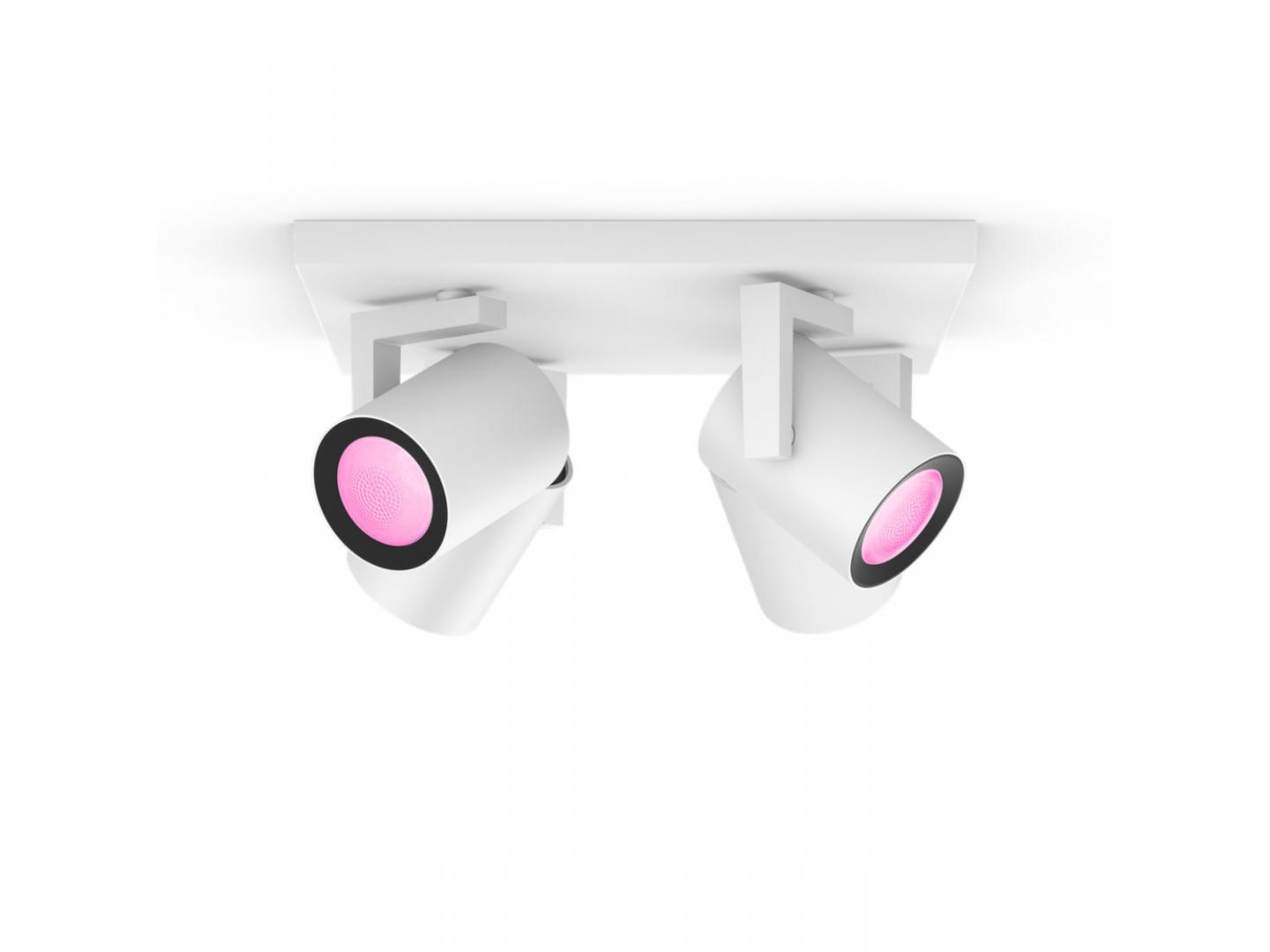 Spot LED RGB Cvadruplu Philips Hue Argenta, Bluetooth, 4xGU10, 4x5.7W,