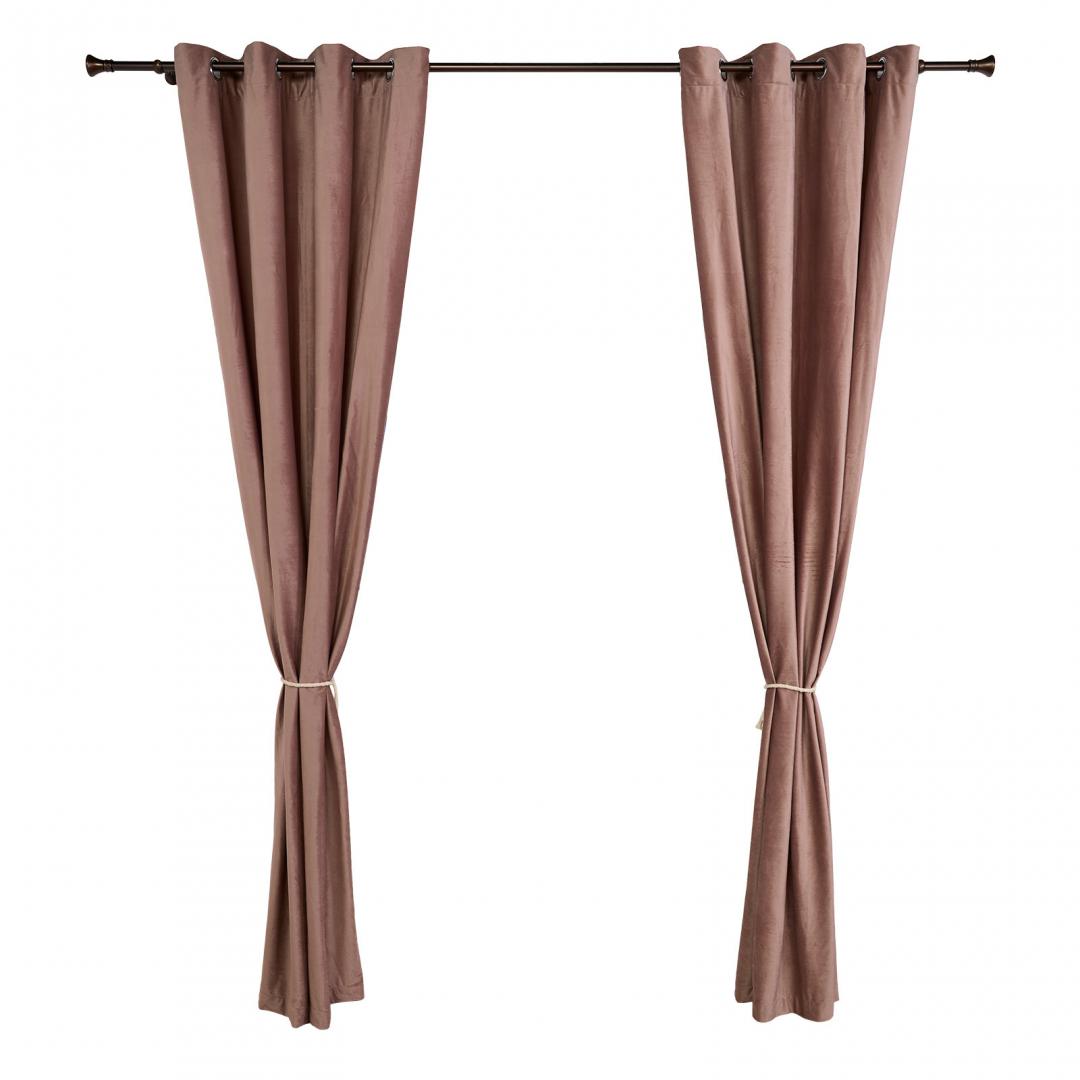 Set 2 draperii catifea 140x270 cm - Bej - imagine 5