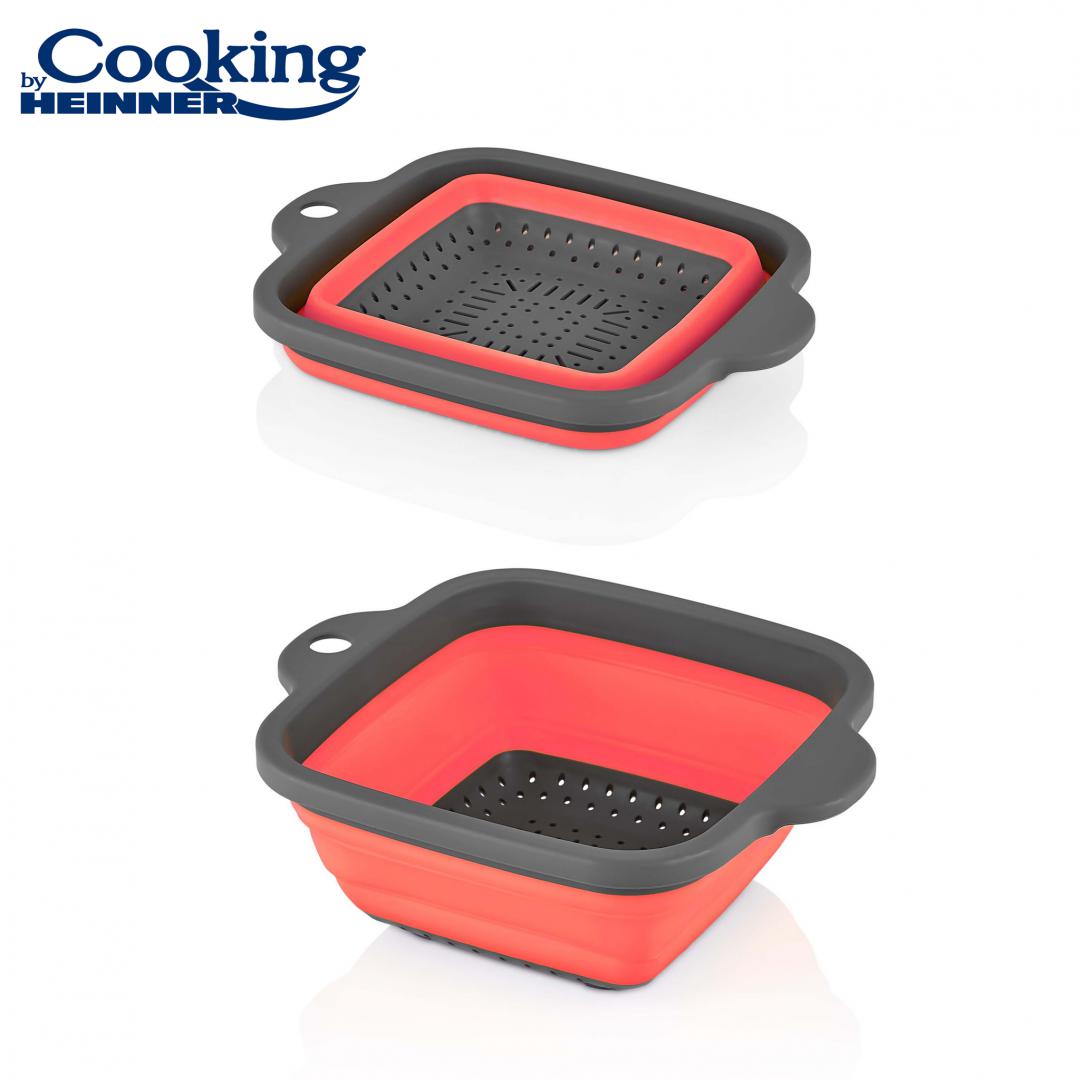 STRECURATOARE PLIABILA PATRATA CU DOUA MANERE 21 CM, COOKING BY