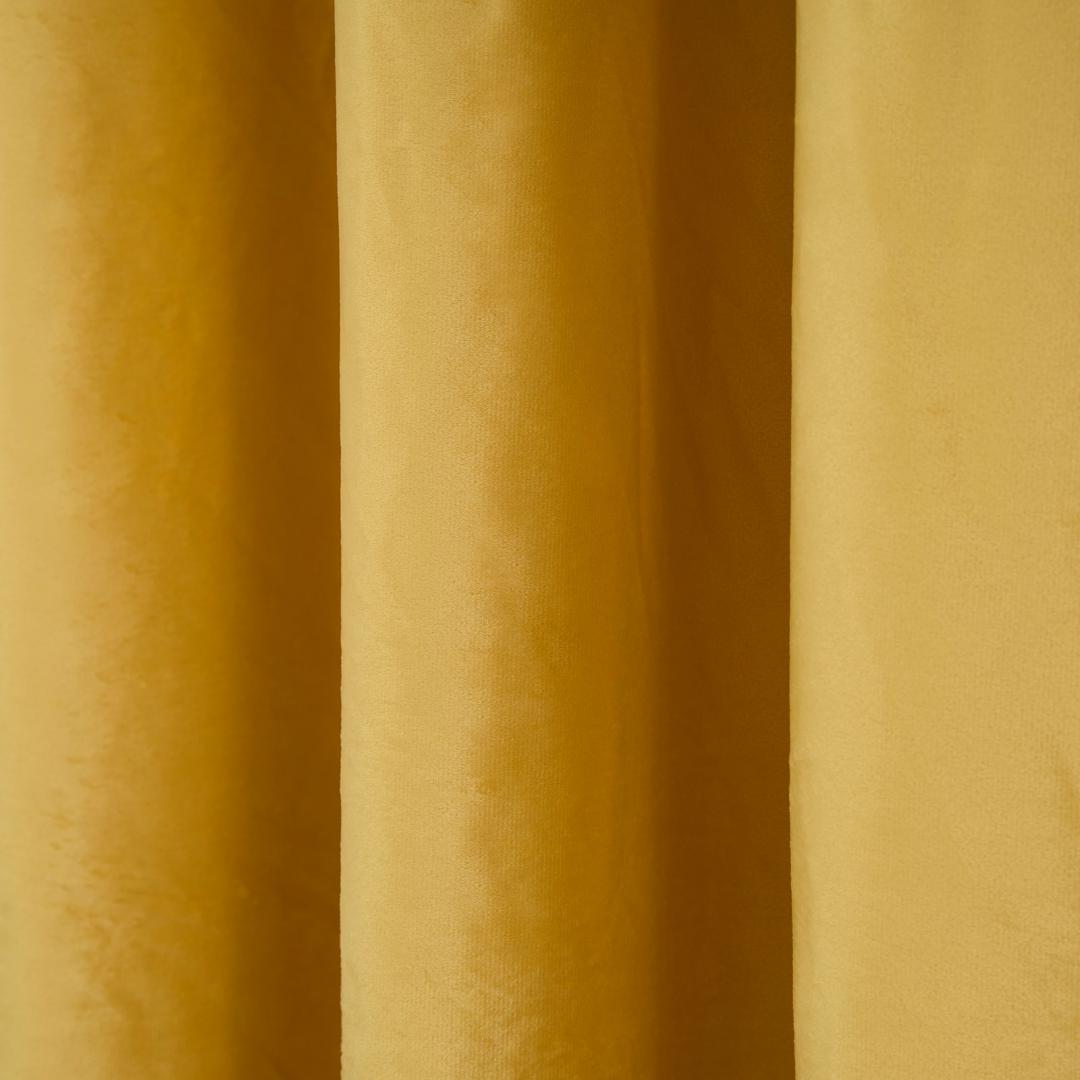 Set 2 draperii catifea 140x270 cm - Galbene - imagine 5