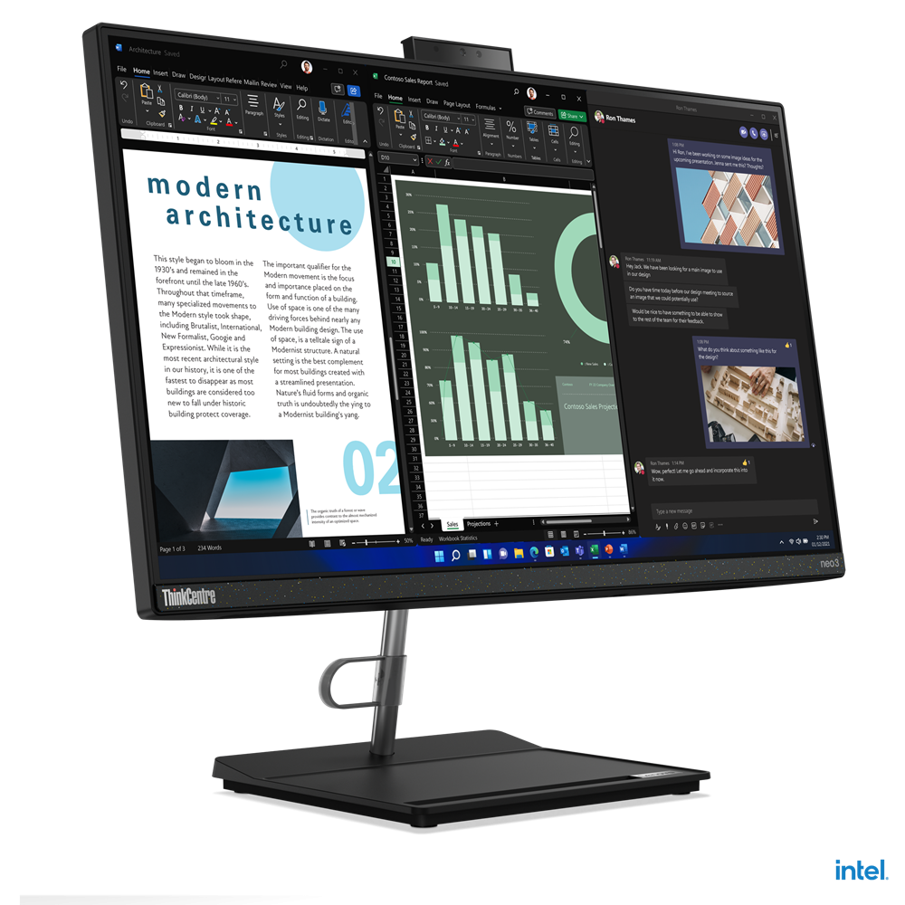 All-in-One Lenovo ThinkCentre neo 30a 24, Intel Core i5-1240P, 12C