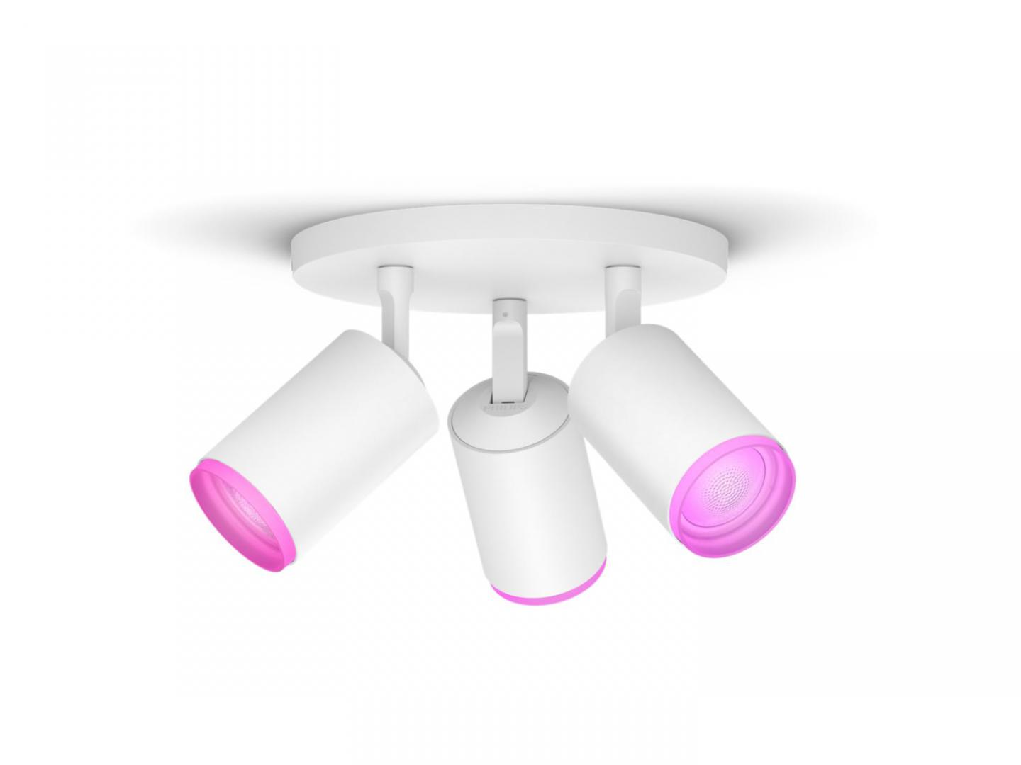 Spot LED RGB Triplu Philips Hue Fugato, Bluetooth, 3xGU10, 3x5.7W,