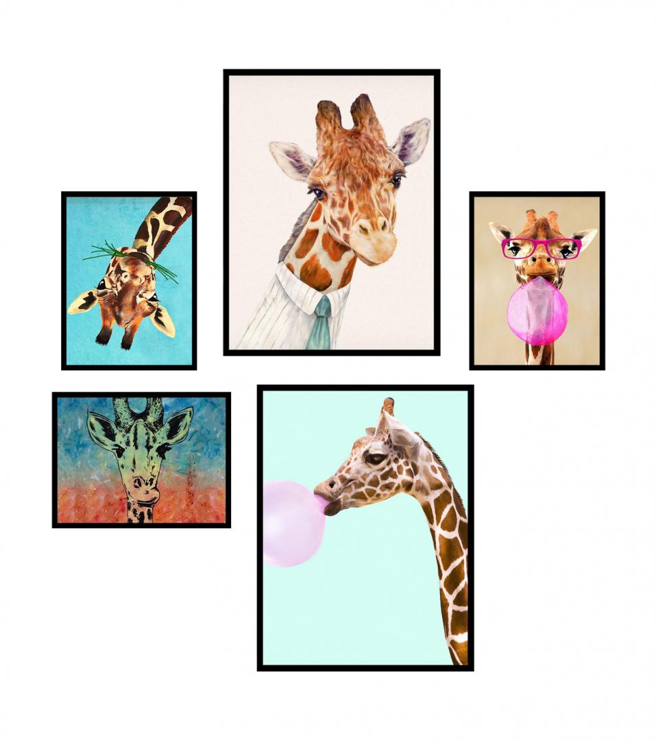 Set 5 tablouri decorative Zebra Fun - imagine 3