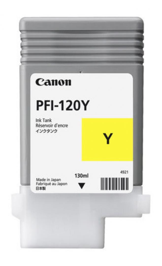 Cartus cerneala Canon PFI-120Y, yellow, capacitate 130ml, pentru Canon TM
