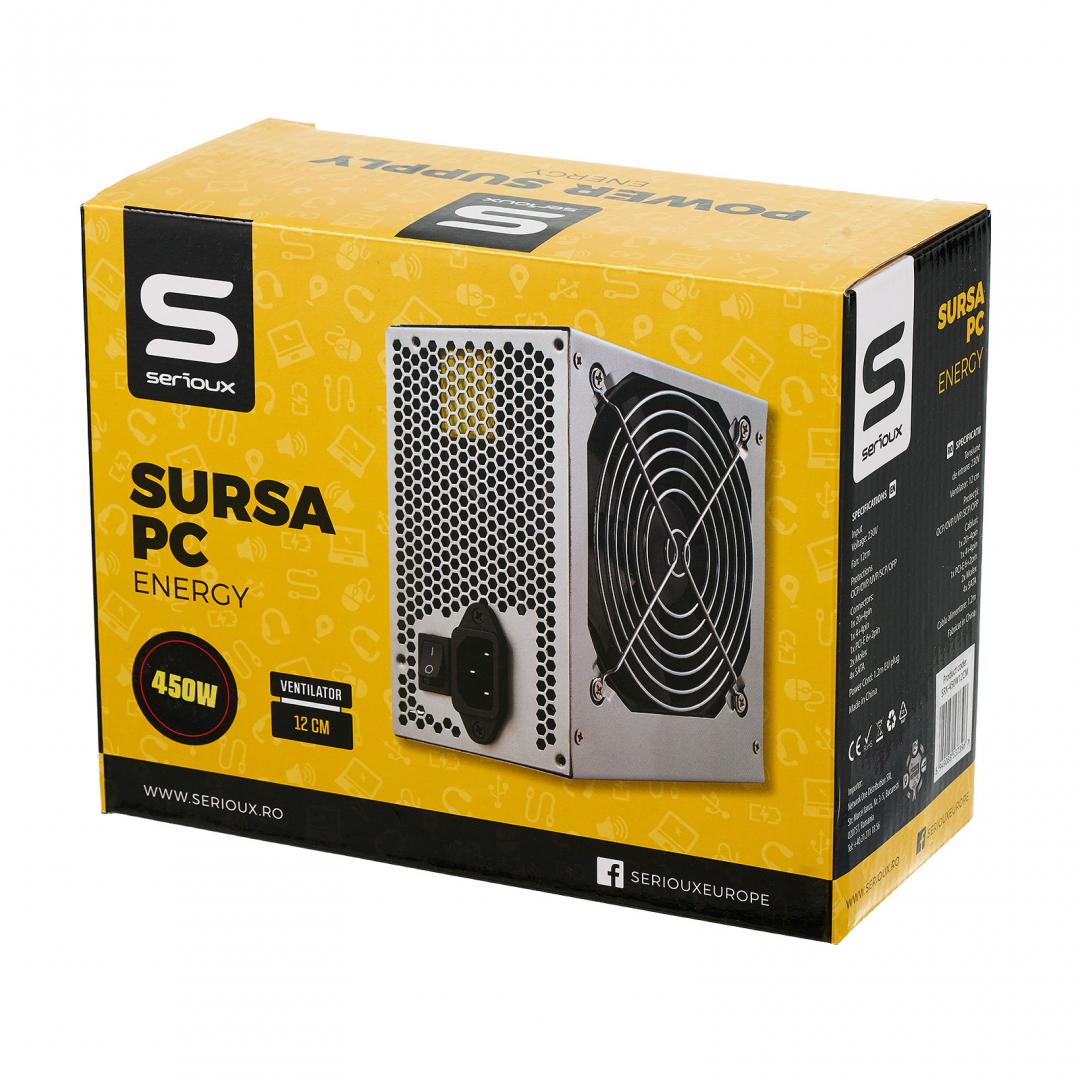 Sursa Serioux Energy Ventilator 12cm, Protecții: OCP/OVP/UVP/SCP/OPP, 450W - imagine 4