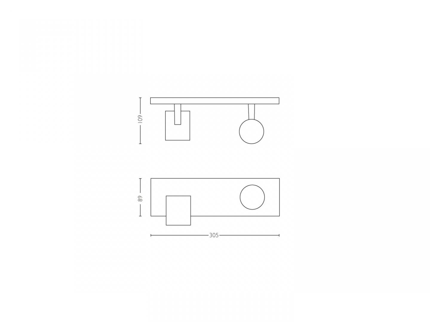 Spot LED Dublu Philips Hue Runner, Bluetooth, 2xGU10, 2x5.5W, 700 - imagine 5