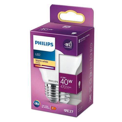 Bec LED Philips Classic P45, EyeComfort, E27, 4.3W (40W), 470