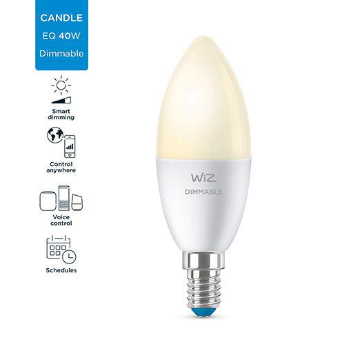Bec LED inteligent WiZ Connected Dimmable C37, Wi-Fi, E14, 4.9W - imagine 5