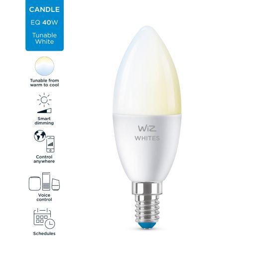 Bec LED inteligent WiZ Connected Whites C37, Wi-Fi, E14, 4.9W - imagine 5