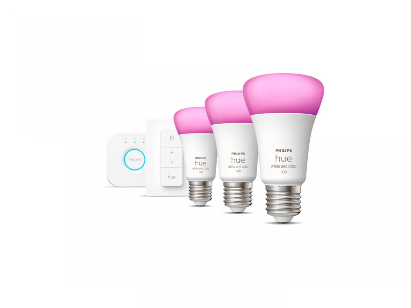 Pachet 3 Becuri LED RGB inteligente Philips Hue A60, Bluetooth,