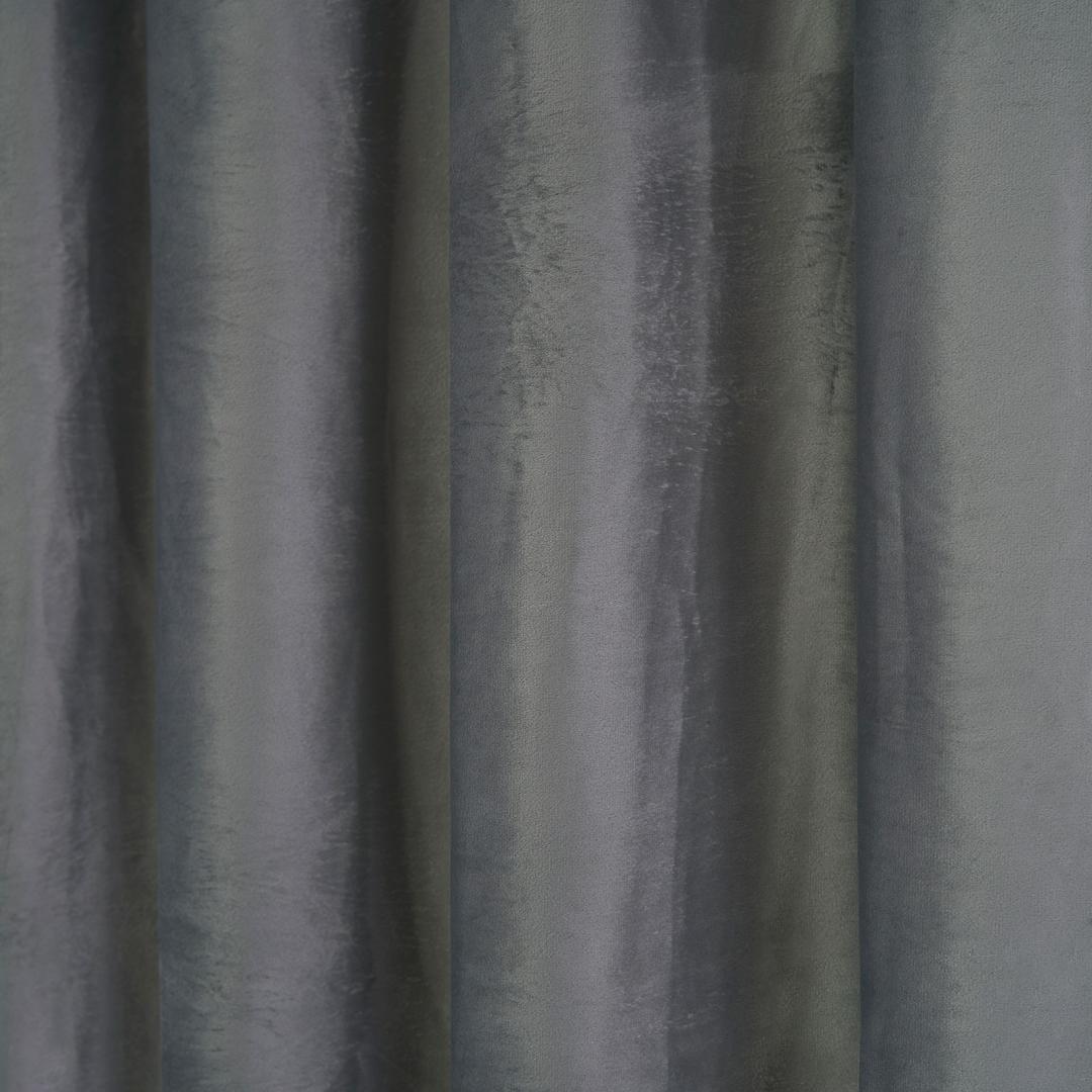Set 2 draperii catifea 140x270 cm - Gri - imagine 4