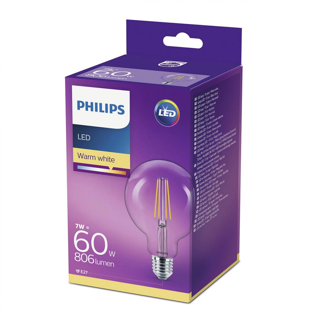Bec LED Philips Classic G93, EyeComfort, E27, 7W (60W), 806
