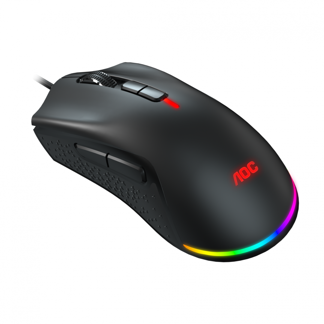 Mouse AOC GM530B, ergonomic, USB 2.0, 16000DPI, 7 butoane, RGB, - imagine 5