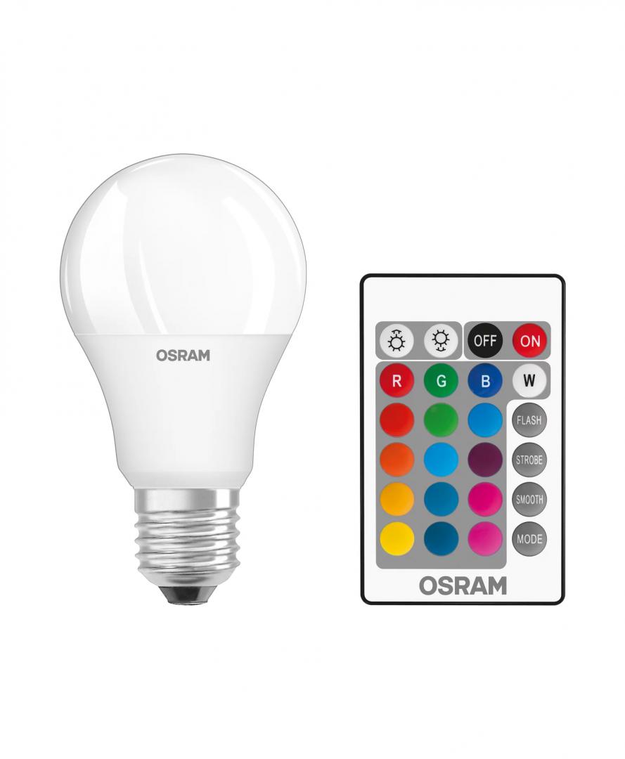 Pachet 2 Becuri LED RGB Osram Star Classic A, E27,