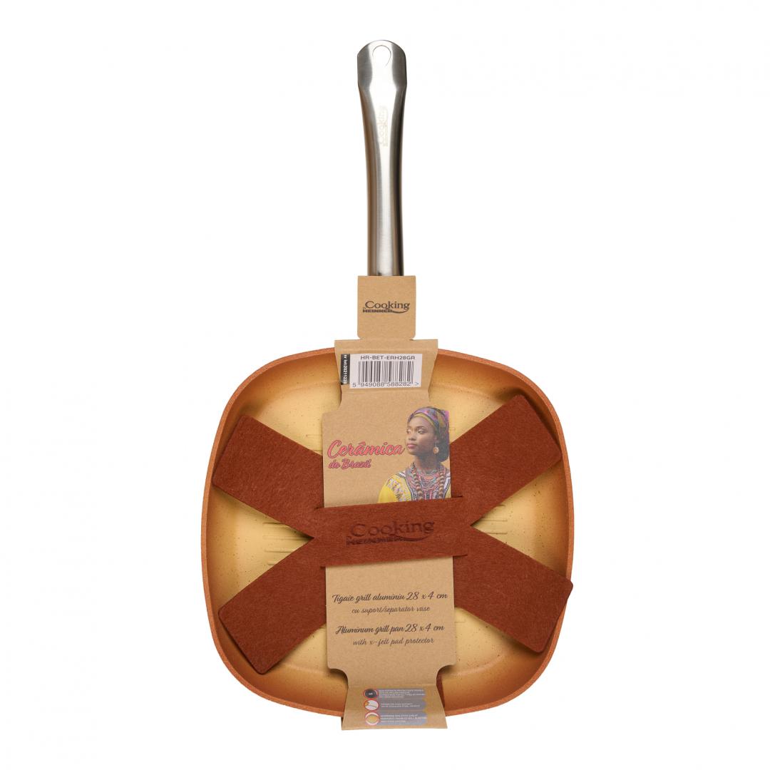 TIGAIE GRILL 28x4CM, CU SUPORT/ SEPARATOR VASE, CERÂMICA DO BRAZIL, - imagine 7