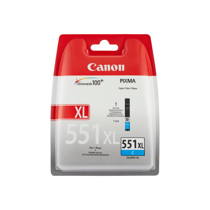 Cartus cerneala Canon CLI-551XL, cyan, capacitate 11ml, pentru Canon Pixma