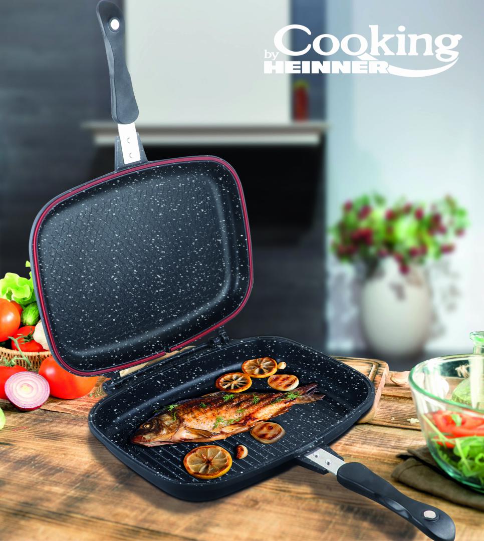 TIGAIE DUBLA DREPTUNGHIULARA, ALUMINIU,32x24x7.5cm, DARK LINE CLASSIC, COOKING BY