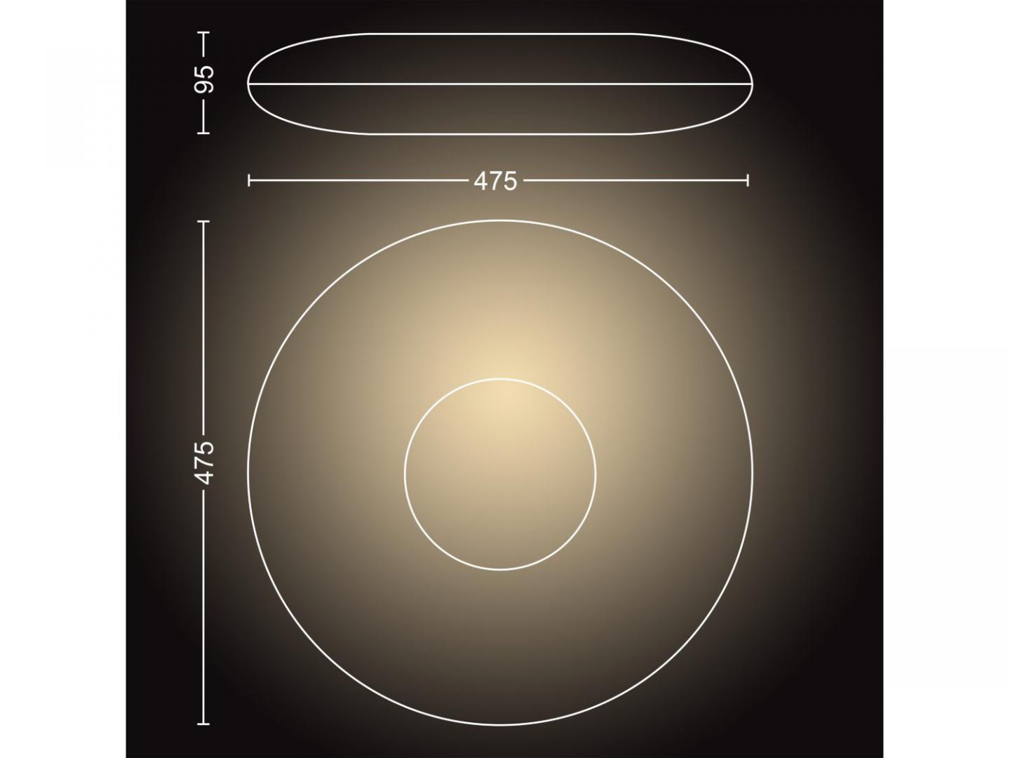 Plafoniera LED Philips Hue Cher, Bluetooth, 24W (204W), 2900 lm, - imagine 4