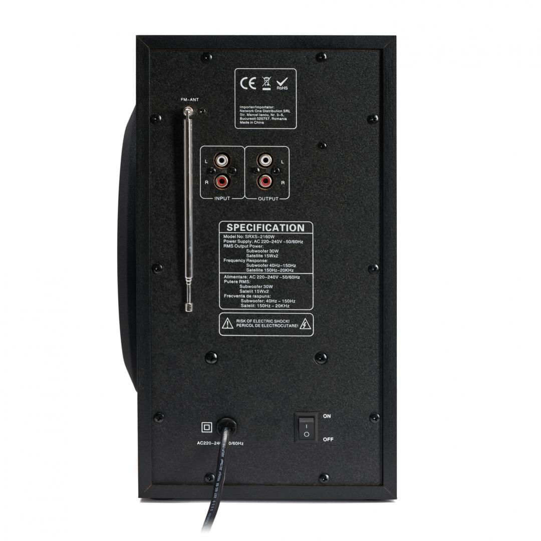 Boxe Serioux 2.1 SoundRise 2160W, putere totala 60W RMS, tip - imagine 5