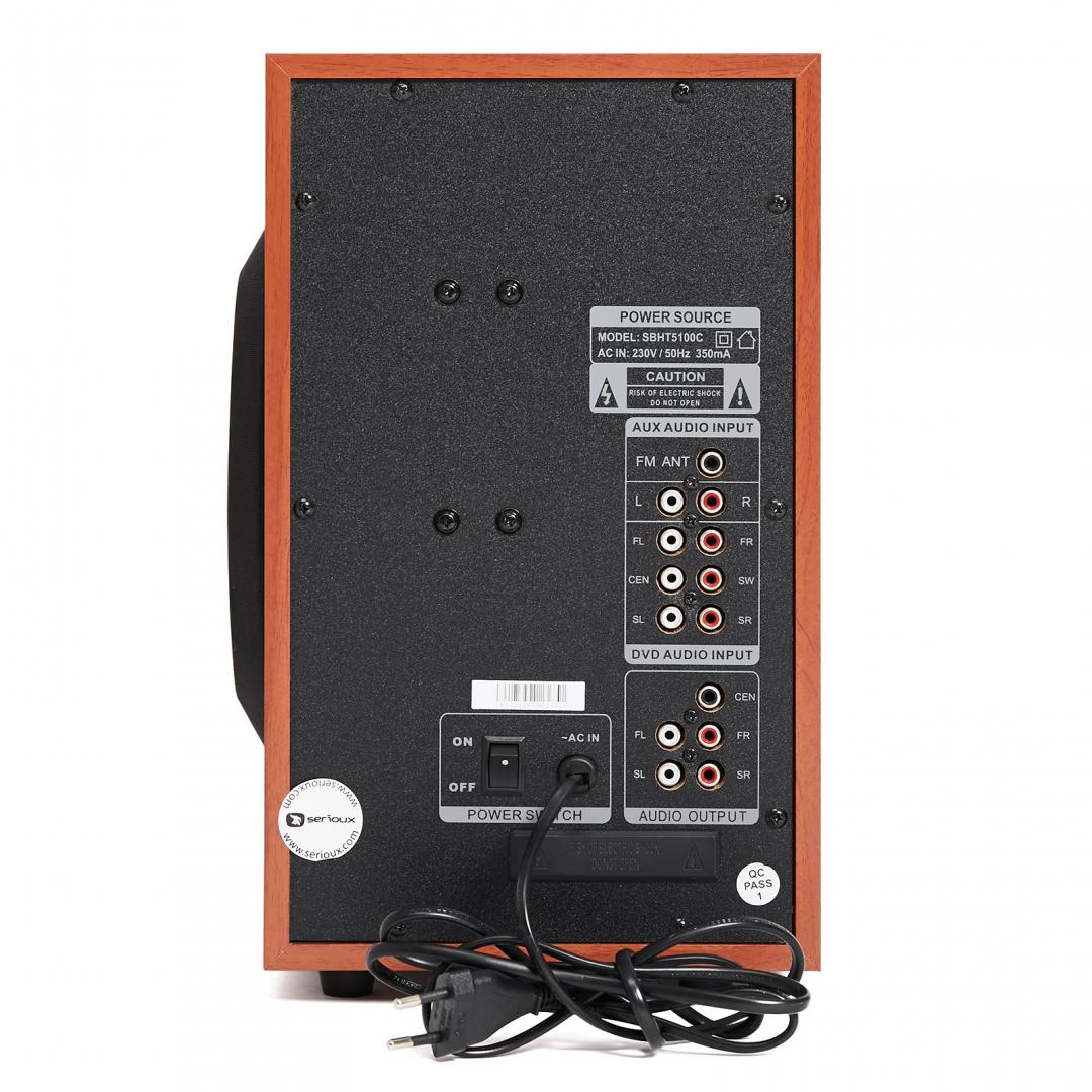 Boxe Serioux 5.1 SoundBoost HT5100C, 140W RMS, lemn - imagine 6