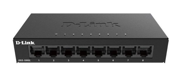 D-Link Switch DGS-108GL, 8 porturi Gigabit, Capacity 16Gbps, desktop, faramanagement,